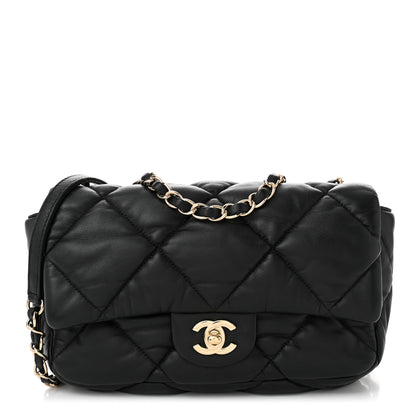 Chanel Calfskin Quilted Medium Bubbly Flap Black 1 of 10