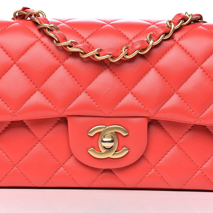 Chanel Lambskin Quilted Mini Rectangular Flap Red 10 of 10