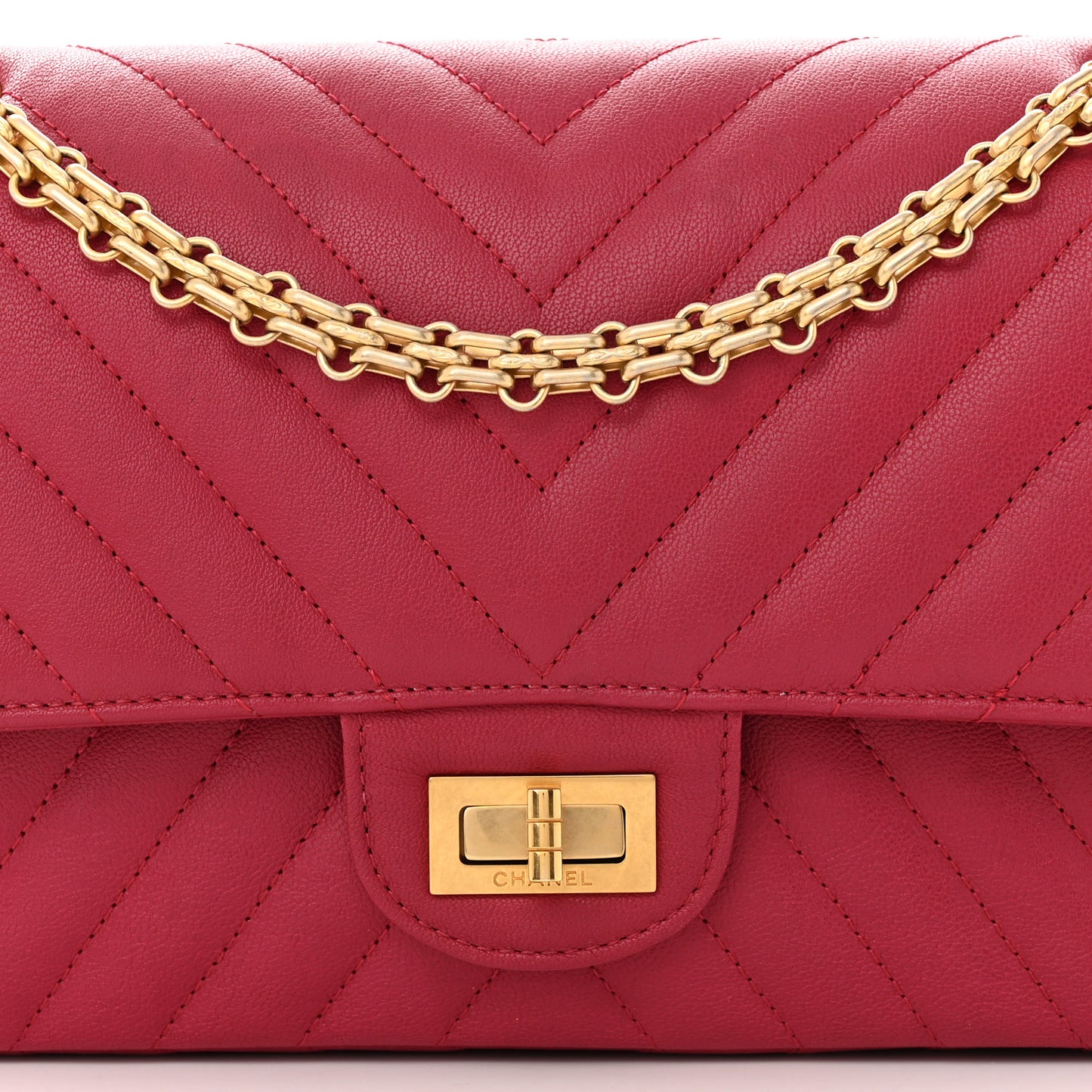 Sheepskin Chevron Quilted 2.55 Reissue 225 Flap Dark Pink