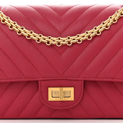 Chanel Sheepskin Chevron Quilted 2.55 Reissue 225 Flap Dark Pink 8 of 13
