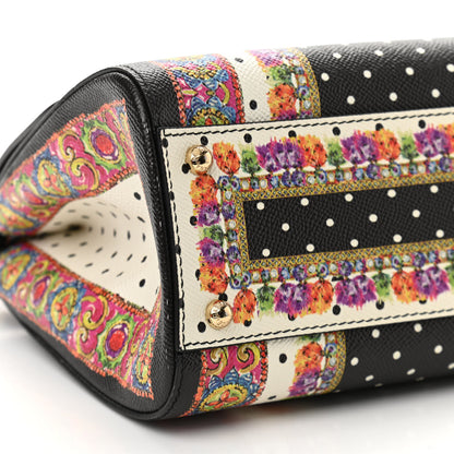 Dolce & Gabbana Dauphine Fan Foulard Medium Miss Sicily Satchel Black Multicolor 8 of 17