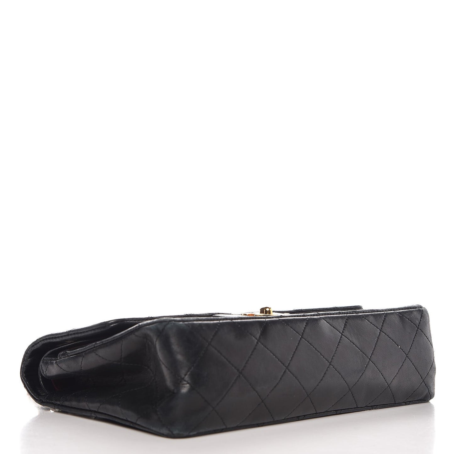 Lambskin Quilted Small Double Flap Black