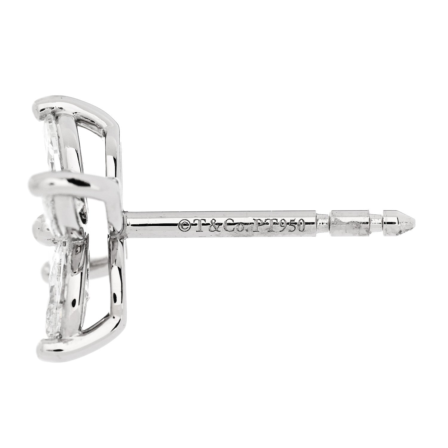 Tiffany Platinum Diamond .92ct Medium Victoria Earrings 4 of 4