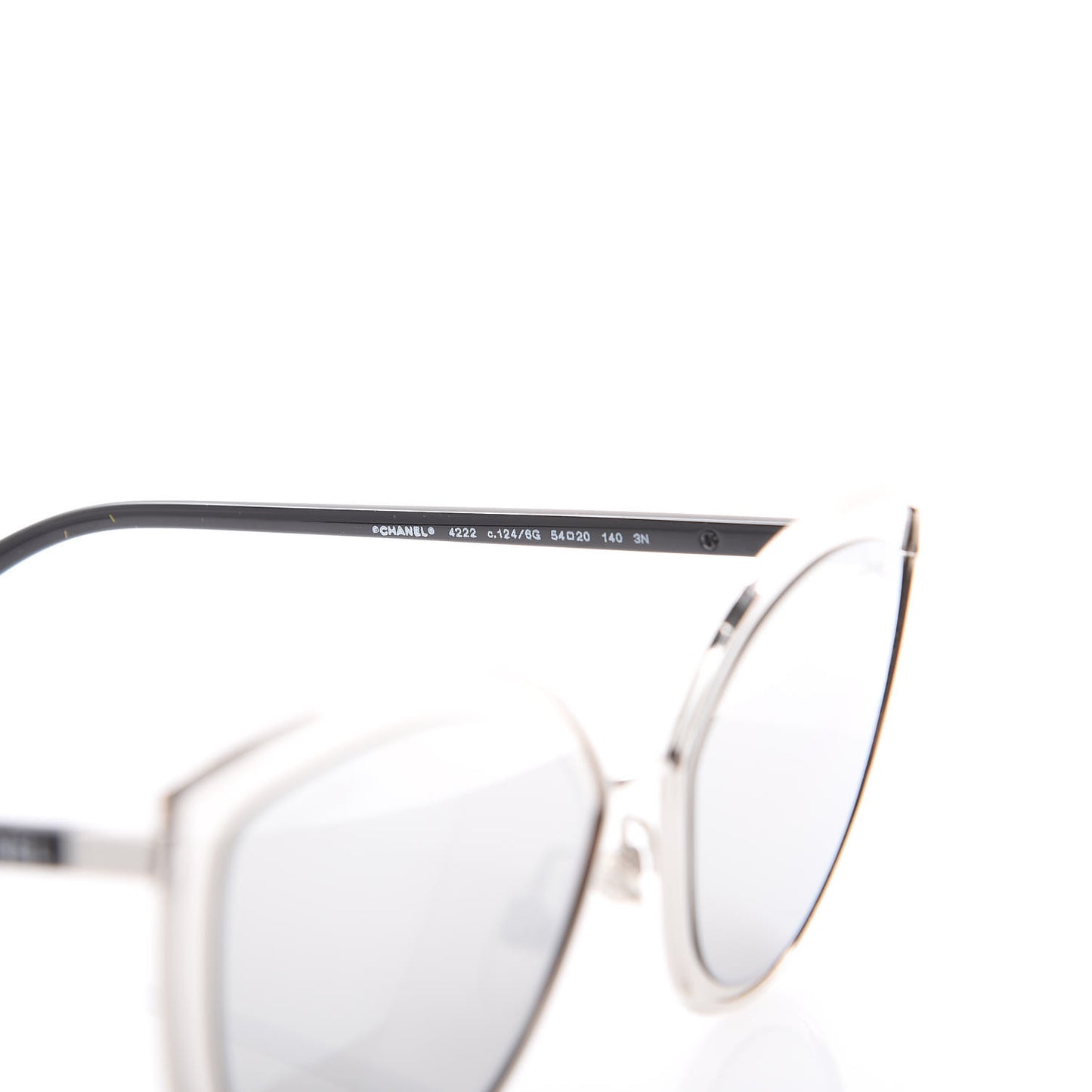 Metal Cat Eye Sunglasses 4222 Silver Black