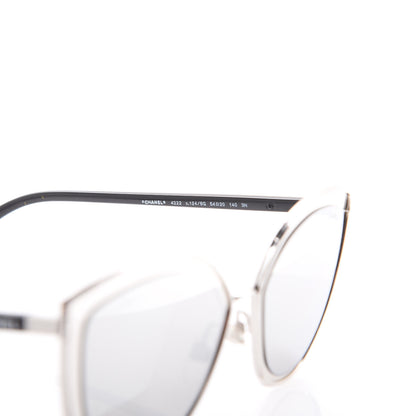 Chanel Metal Cat Eye Sunglasses 4222 Silver Black 5 of 8
