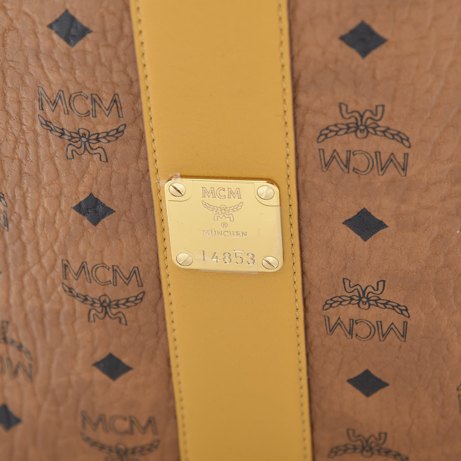 MCM Visetos Medium Liz Reversible Shopper Tote Cognac Yellow 11 of 16