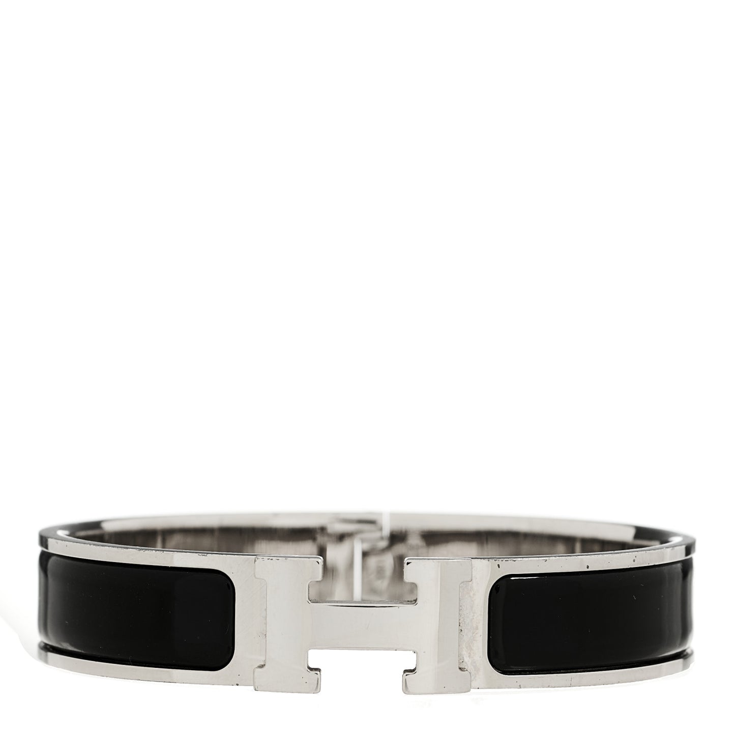 Enamel Narrow Clic Clac H Bracelet PM Black