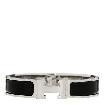Hermes Enamel Narrow Clic Clac H Bracelet PM Black 1 of 4