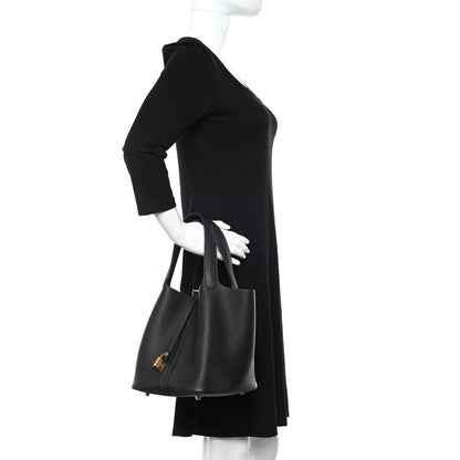 Hermes Taurillon Clemence Picotin Lock 22 MM Black 2 of 9