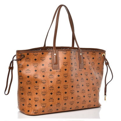 MCM Visetos Large Liz Reversible Shopper Tote Cognac 5 of 13