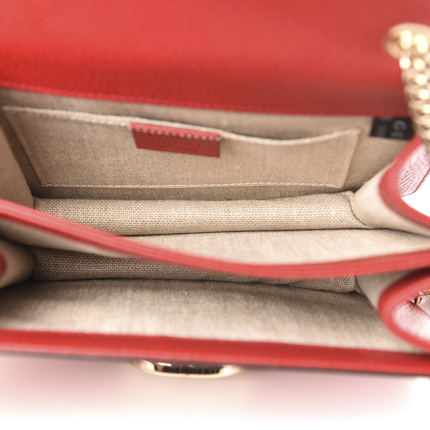 Dollar Calfskin Small Interlocking G Shoulder Bag Red