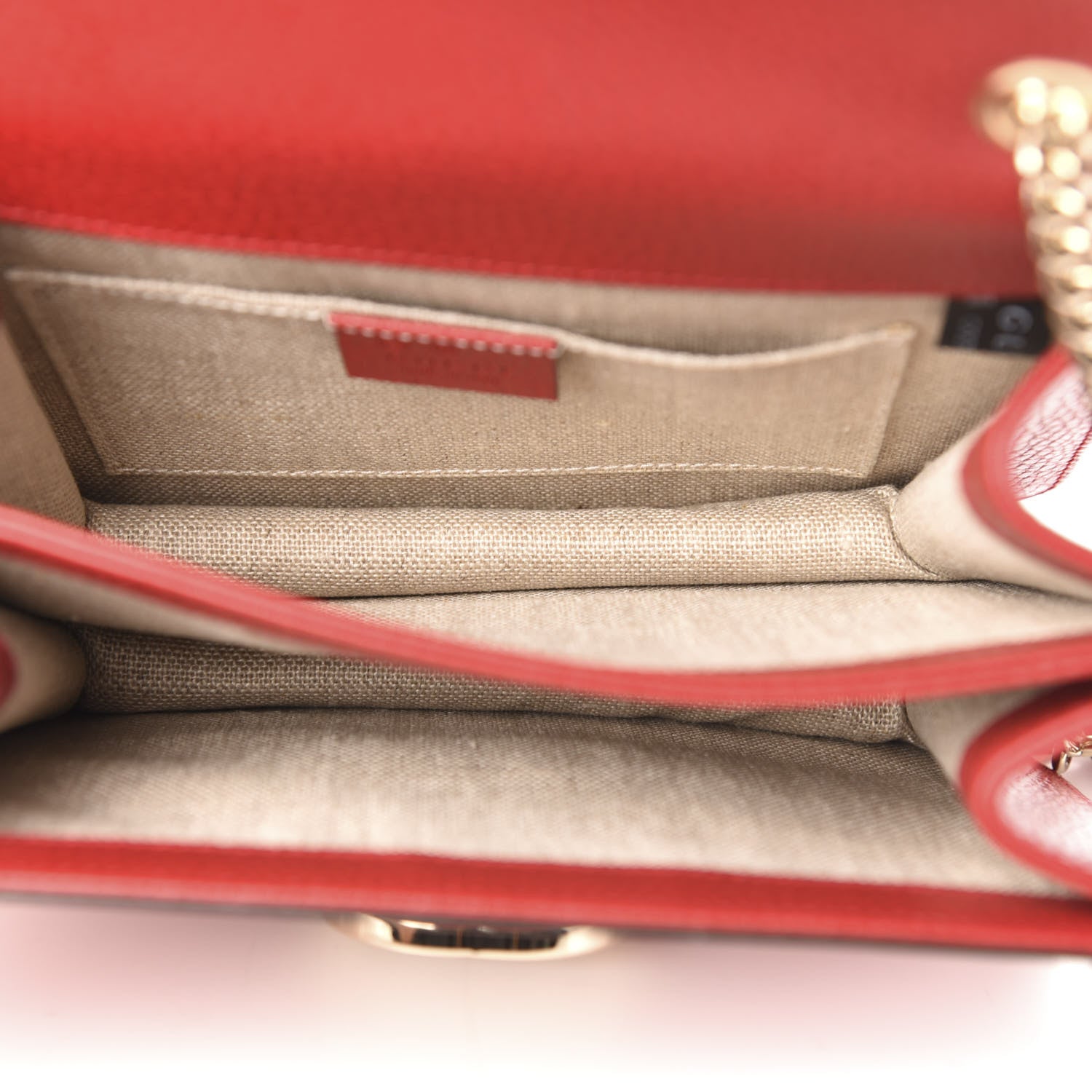 Gucci Dollar Calfskin Small Interlocking G Shoulder Bag Red 5 of 11