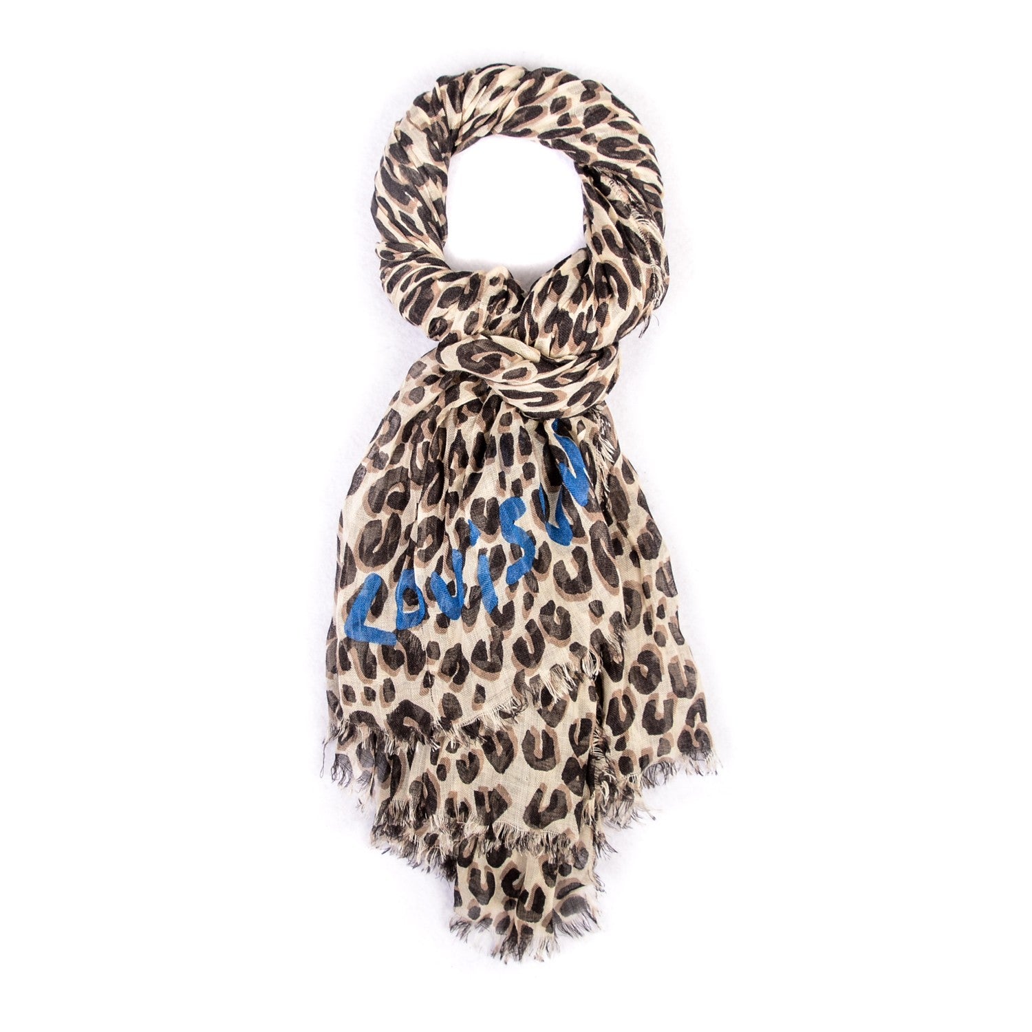 Louis Vuitton Cashmere Silk Leopard Stole Beige 1 of 7