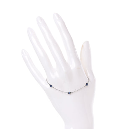 Tiffany Platinum Blue Sapphire Elsa Peretti Color By The Yard Bracelet 2 of 11