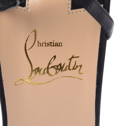 Christian Louboutin Satin Crepe Strass T Cab 100 T-Strap Sandals 39.5 Black 7 of 8