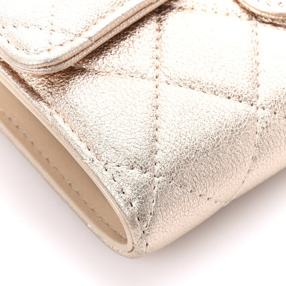 Chanel Metallic Lambskin Quilted Medium Flap Wallet Gold 14 of 16