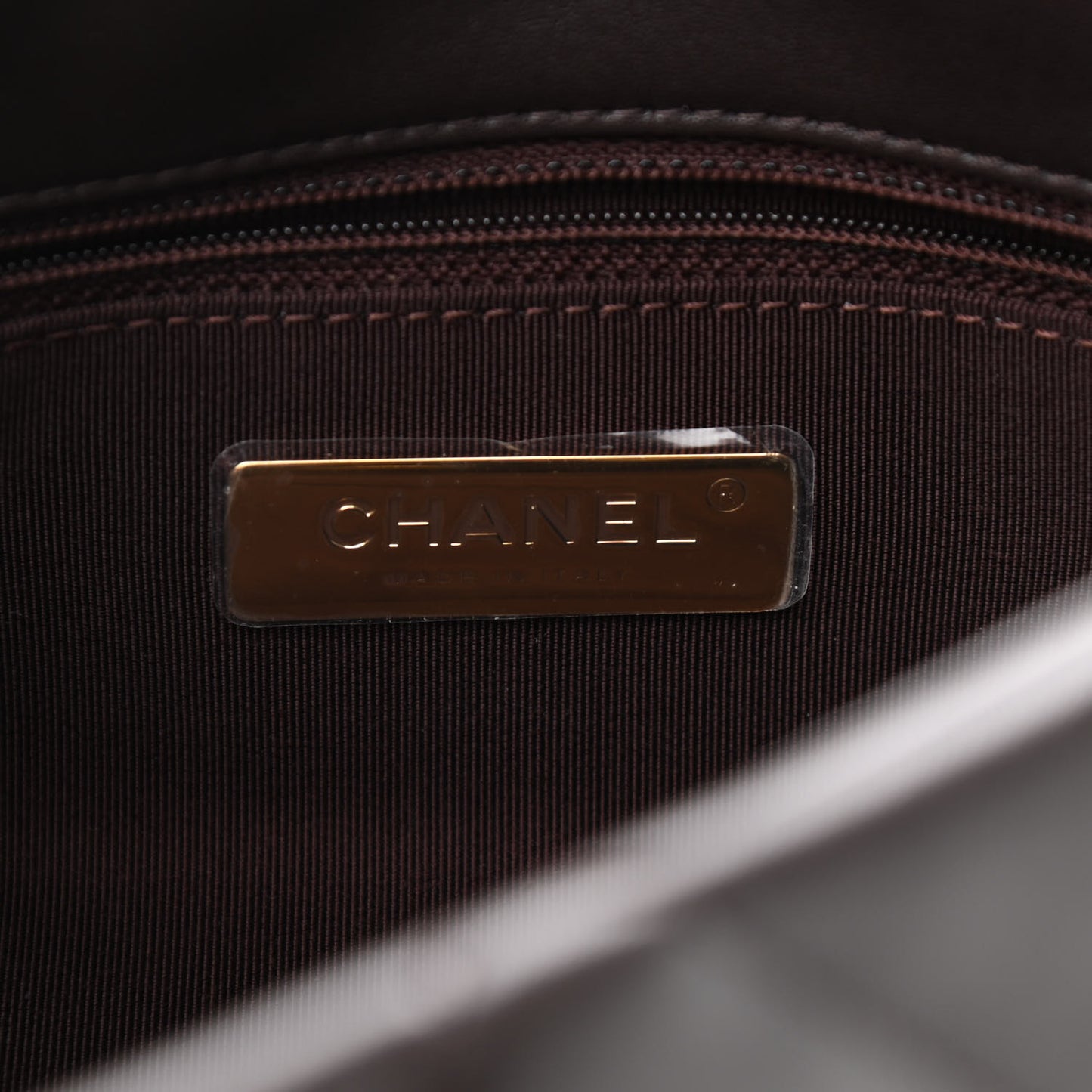 Lambskin Quilted Large Chanel 19 Flap Dark Brown