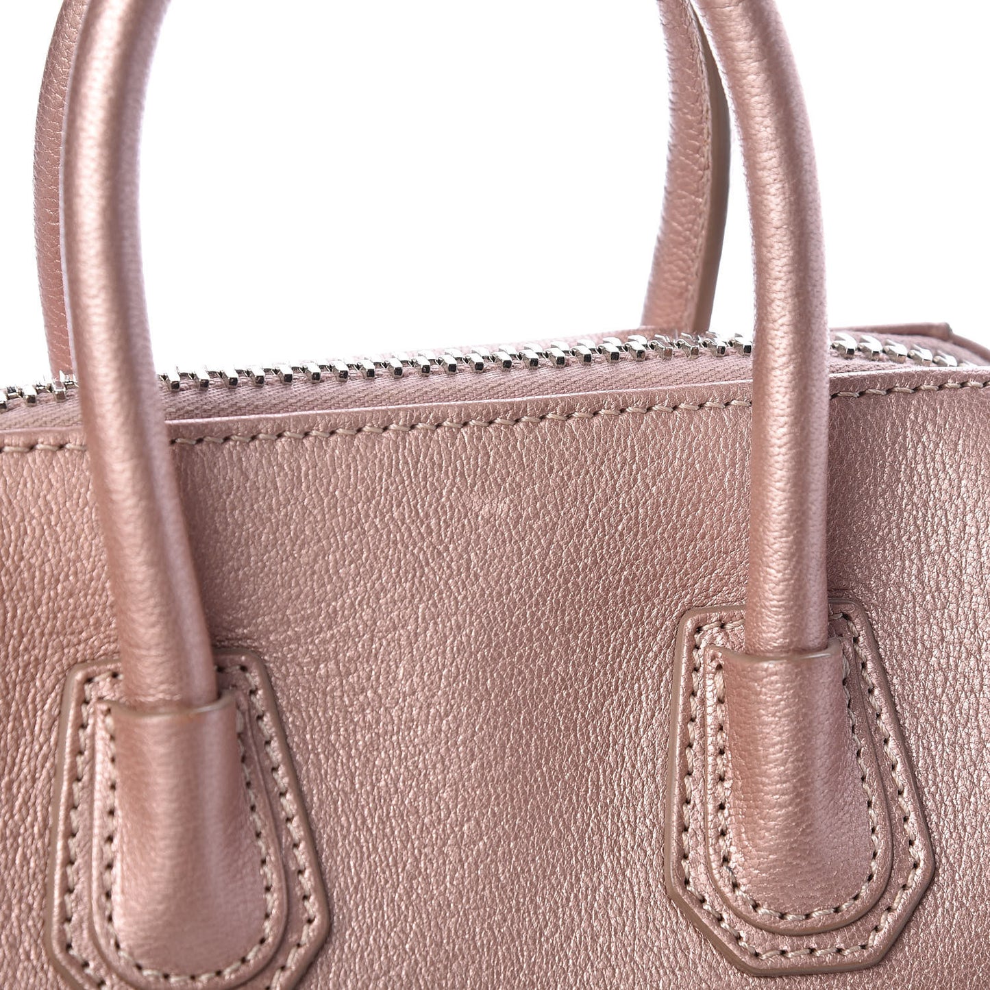 Metallic Sugar Goatskin Mini Antigona Light Pink