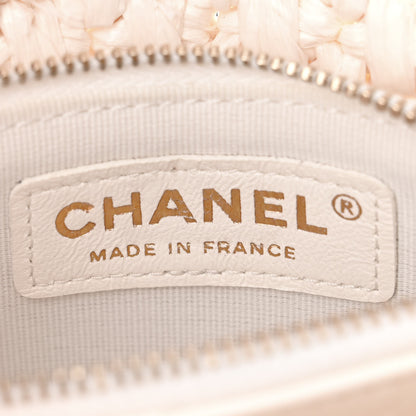 Chanel Raffia Effect Tweedy Mini Flap Bag White Black 6 of 11