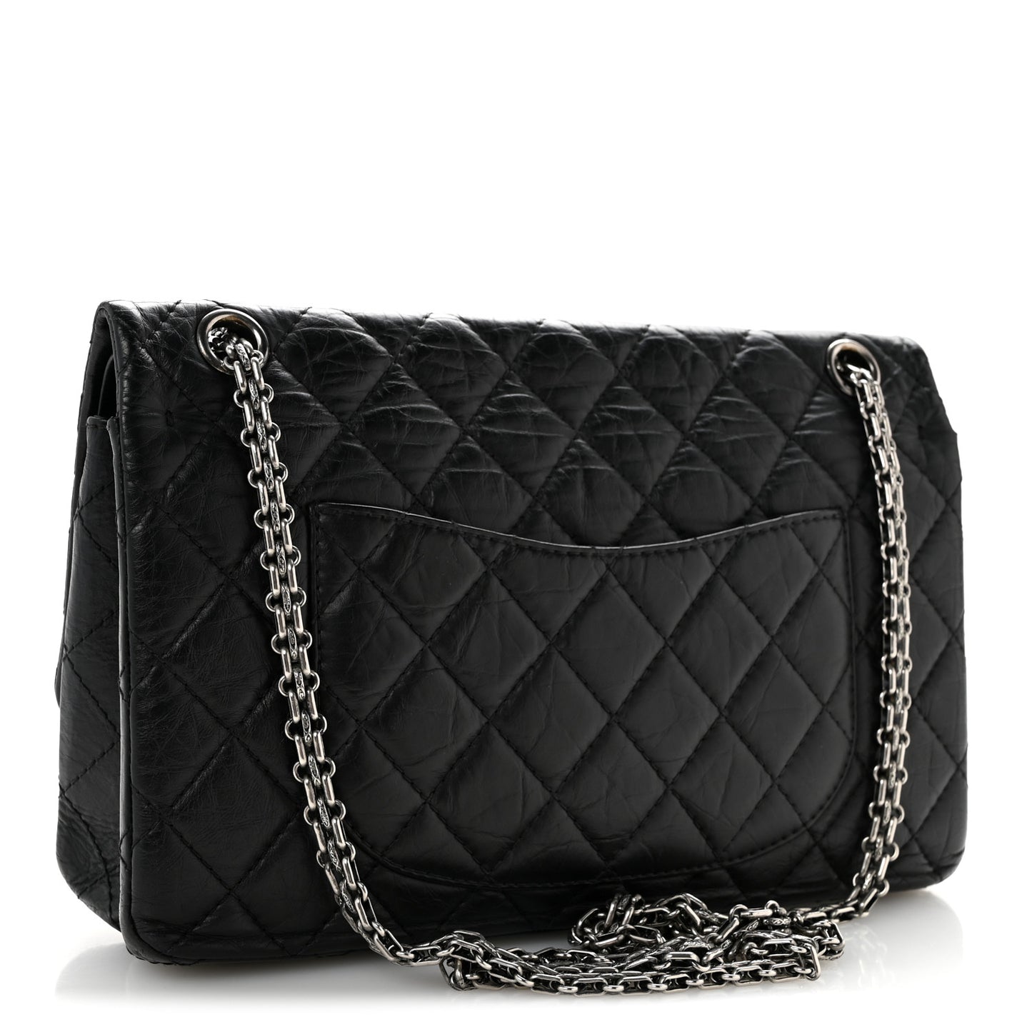 Aged Calfskin Quilted 2.55 Reissue 226 Flap Black