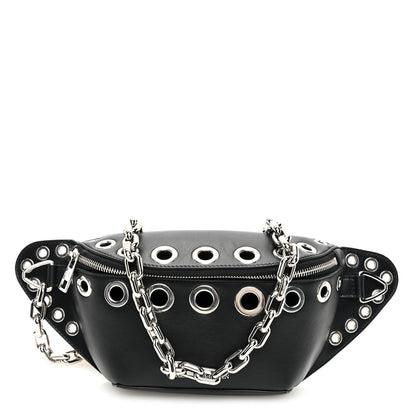 Alexander McQueen Calfskin Biker Embellished Belt Bag Black 1 of 9