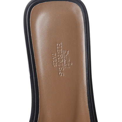 Hermes Box Calfskin Oran Sandals 37 Black 8 of 10