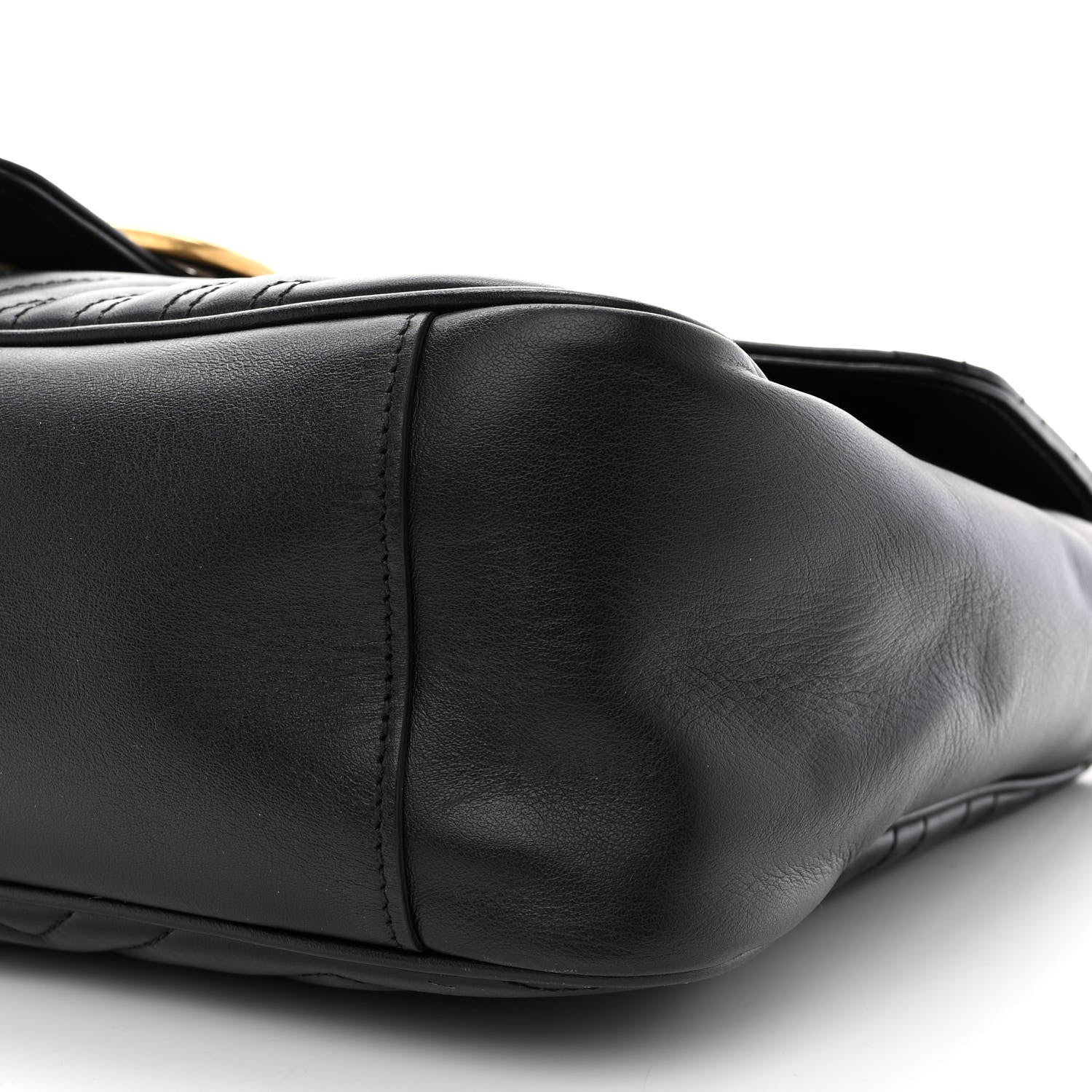 Gucci Calfskin Matelasse Large GG Marmont Shoulder Bag Black 10 of 12