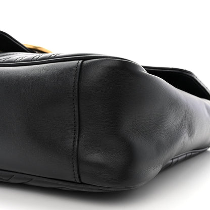 Gucci Calfskin Matelasse Large GG Marmont Shoulder Bag Black 10 of 12