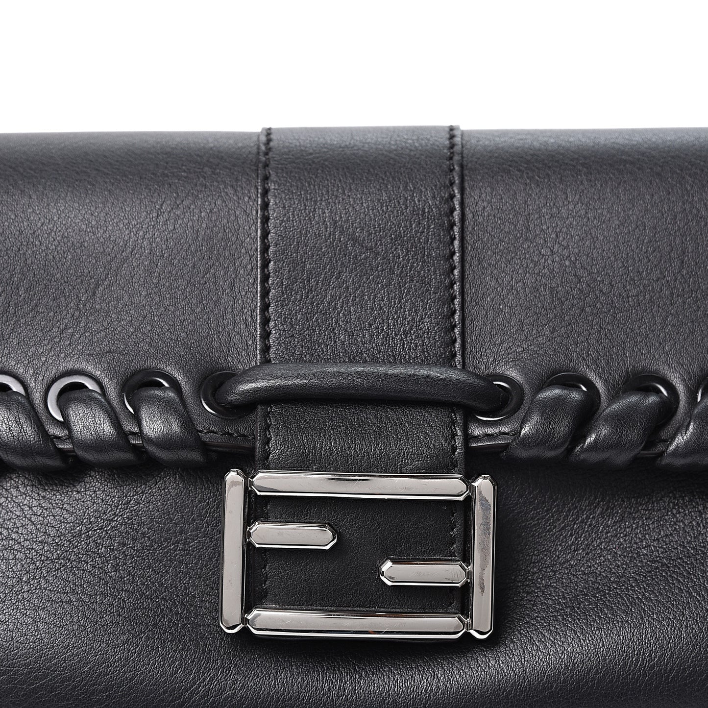 Vitello Dolce Lace Up Baguette Black