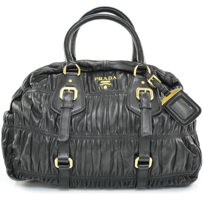 Prada Nappa Leather Gaufre Bauletto Nero Black 1 of 10