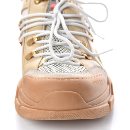 Gucci X SEGA Mesh Canvas Calfskin Removable Crystals Flashtrek Sneakers 41 Mystic White Oatmeal Sand Storm 9 of 9