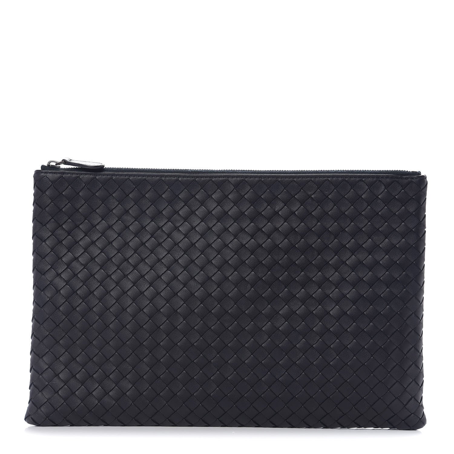 Bottega Veneta Nappa Intrecciato Large Flat Zip Biletto Pouch Black 1 of 7