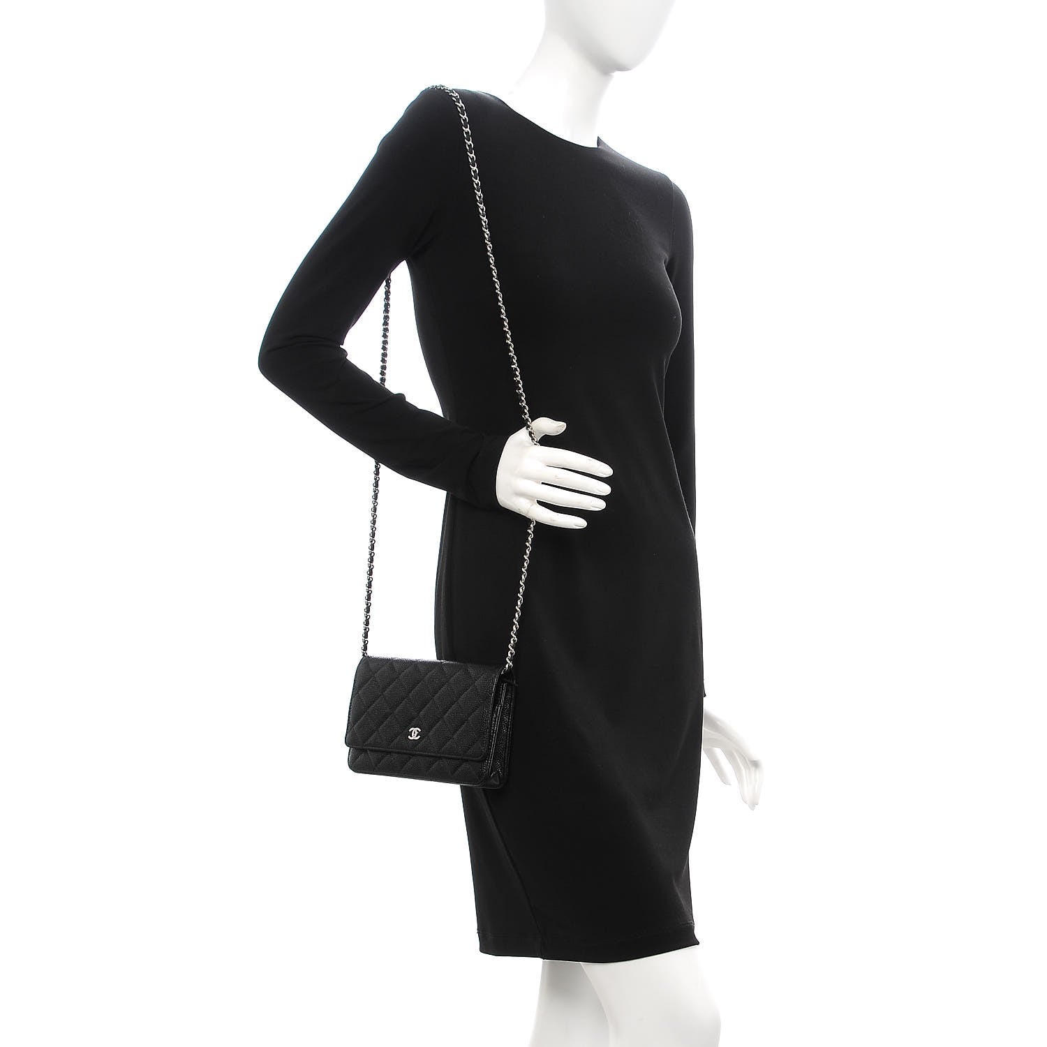 Chanel Caviar Quilted Wallet On Chain WOC Black 2 of 9