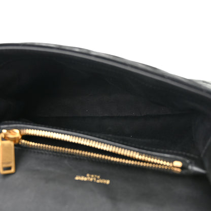 Saint Laurent Suede Matelasse Chevron Monogram Medium College Bag Black 5 of 11