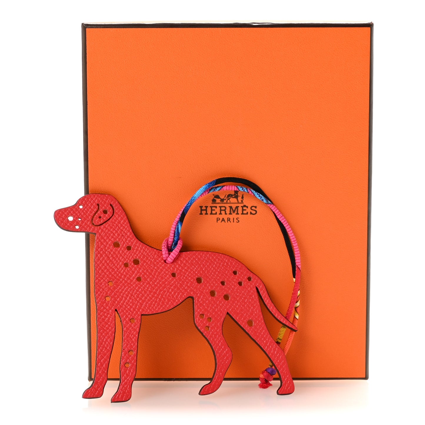 Epsom Togo Petit H Dalmatian Bag Charm Rouge Casaque Gold
