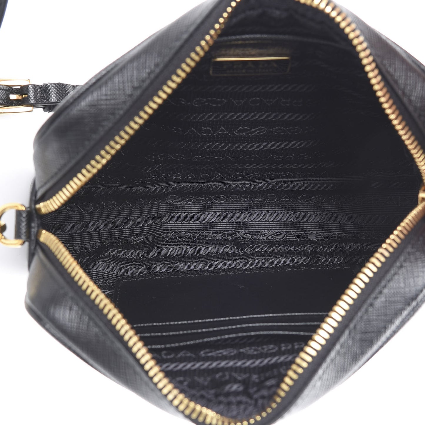 Saffiano Lux Small Camera Crossbody Bag Black