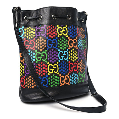 Gucci GG Supreme Monogram Psychedelic Bucket Bag Black 3 of 11