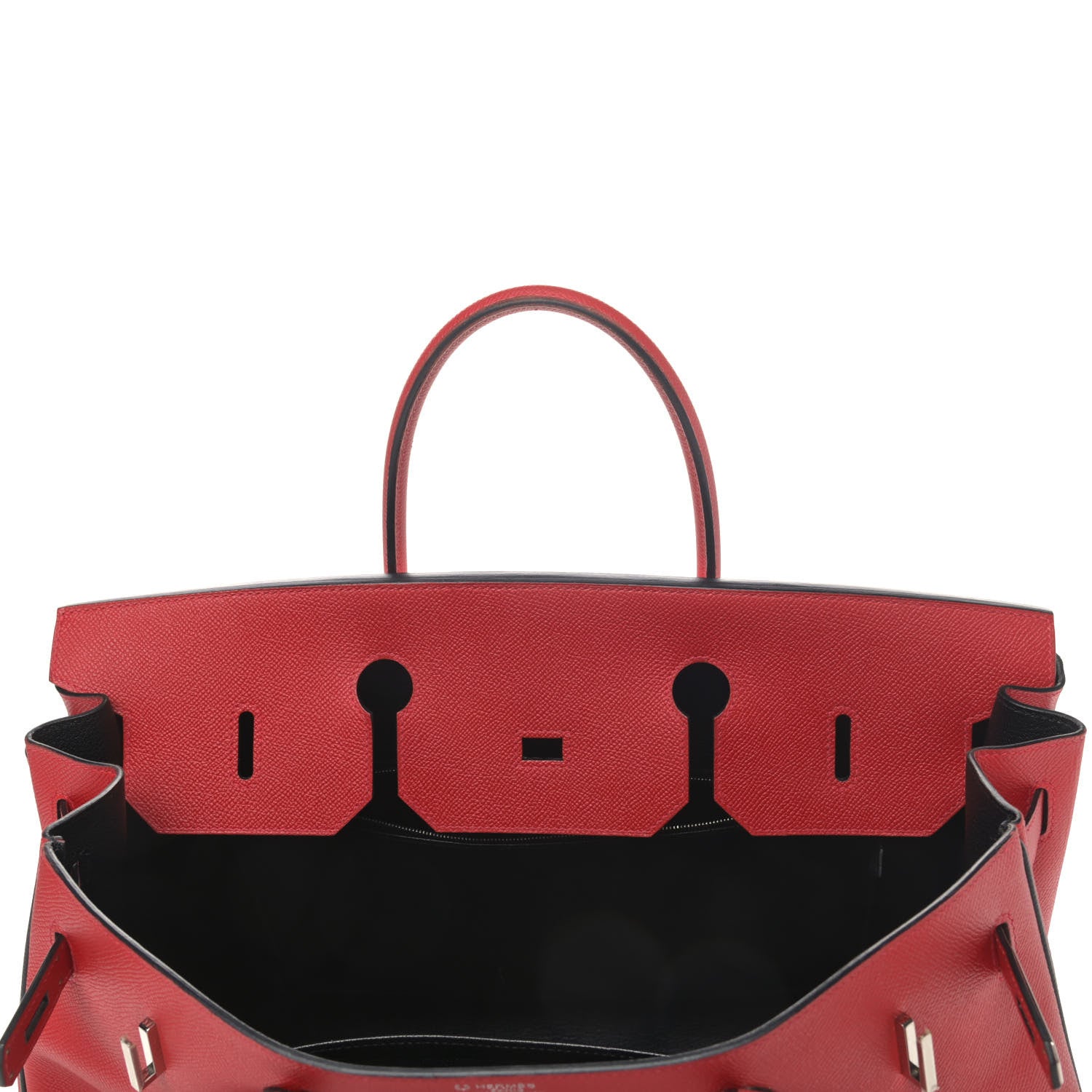 Hermes Epsom Horseshoe Birkin 40 Rouge Casaque Black 13 of 37