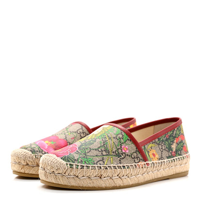 Gucci GG Supreme Monogram Blooms Espadrilles 36 Beige Multicolor Dry Rose 3 of 9
