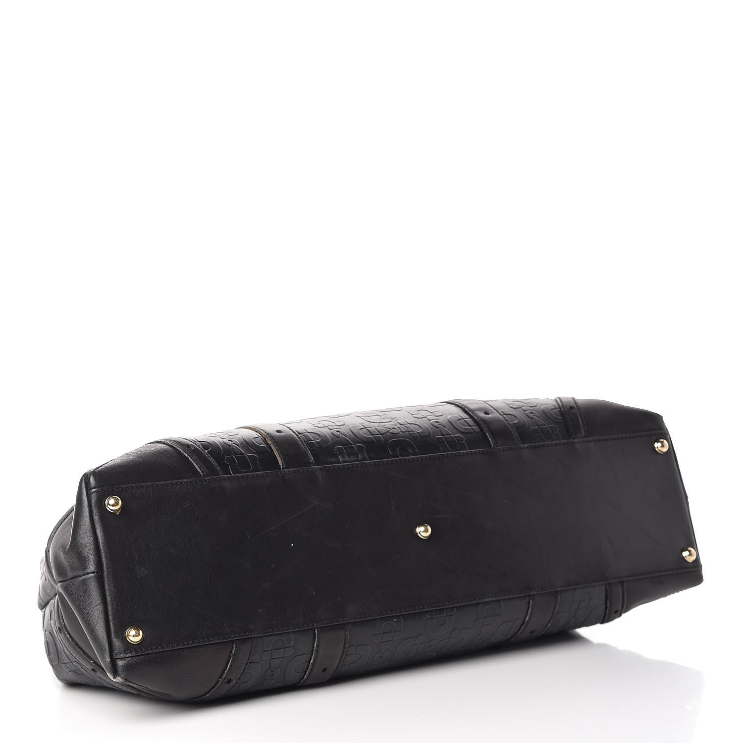 Gucci Calfskin Horsebit Embossed Large Glam Shoulder Bag Black 4 of 24