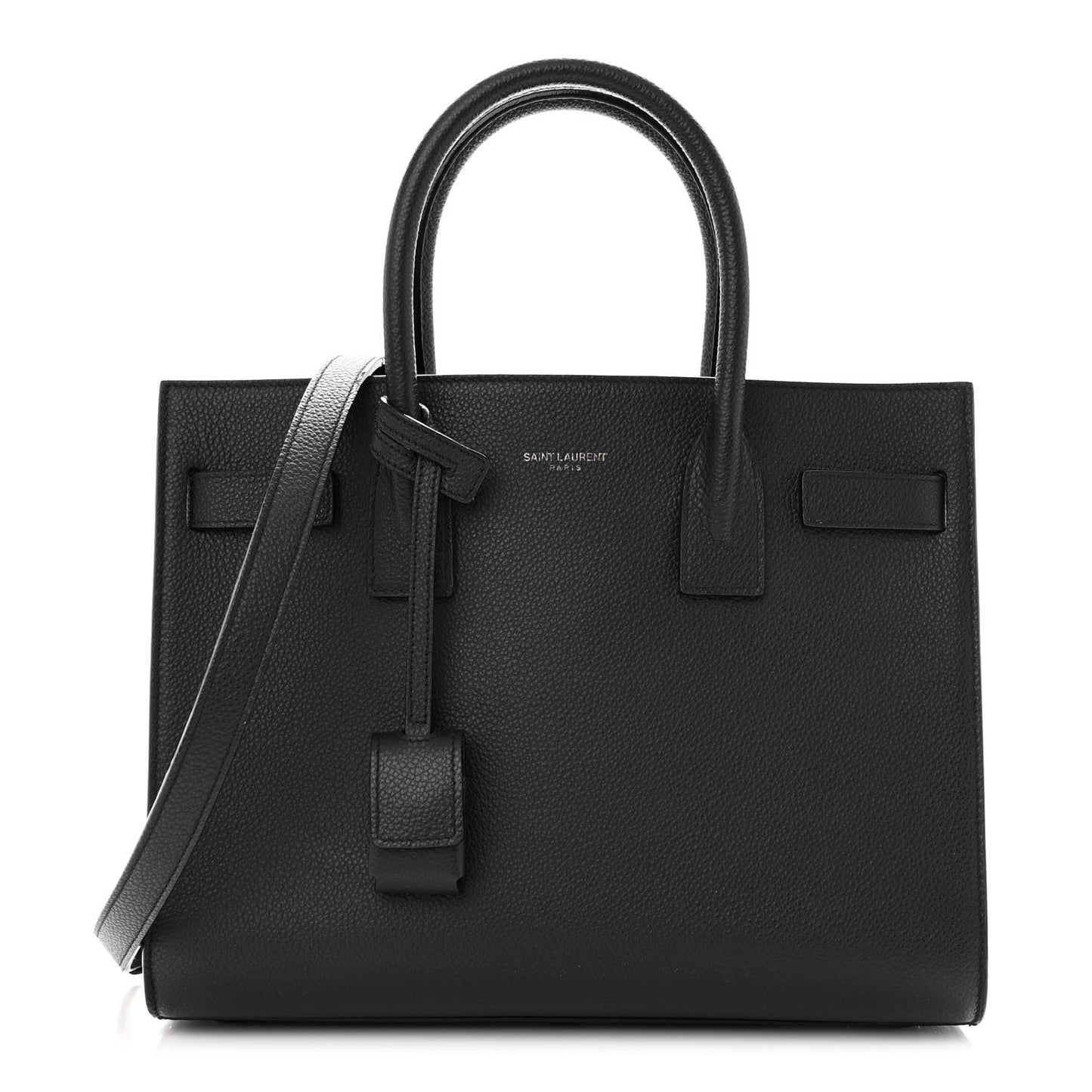 Grained Calfskin Baby Sac De Jour Black