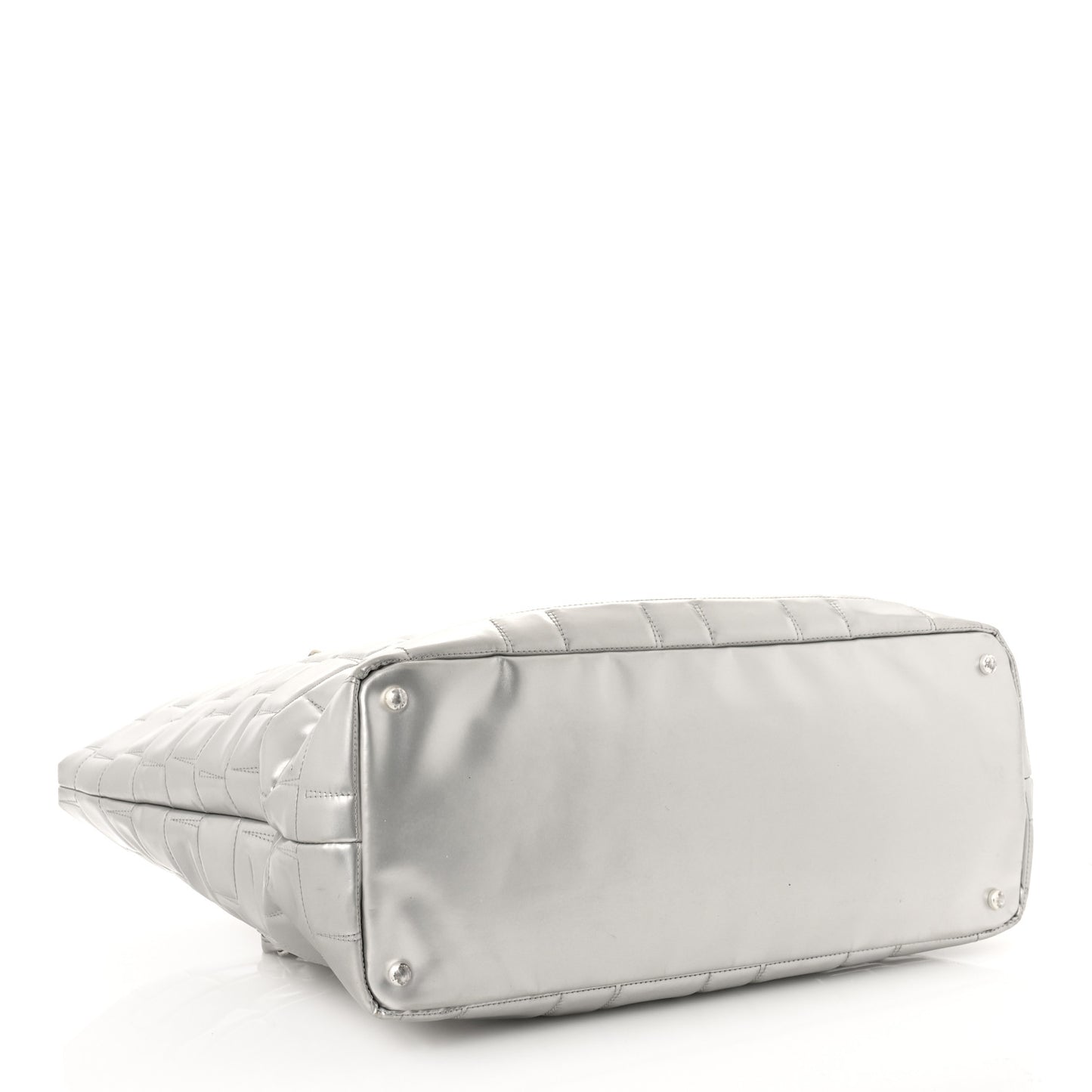 Vinyl Quilted Frozen Shopping Tote Silver