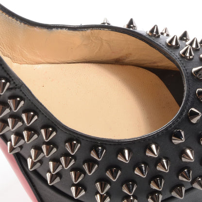Christian Louboutin Calfskin Lady Peep Spikes VIP 150 Pumps 41 Black Silver 9 of 10