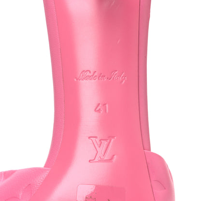 Louis Vuitton Lambskin Embossed Monogram Revival Mid Heel Mules 41 Rose Pop 8 of 12