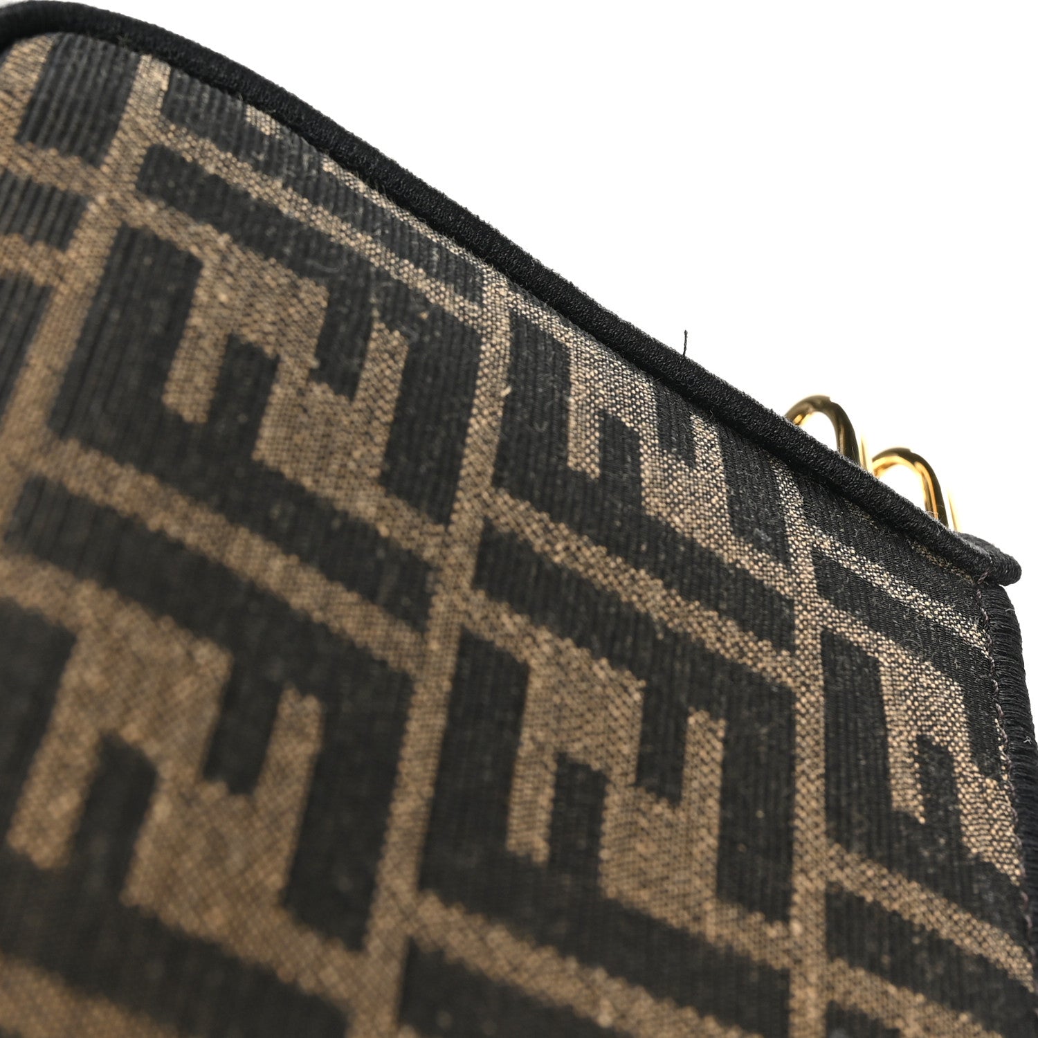 Fendi Fabric Jacquard FF 1974 Medium Baguette Tobacco Moro Black 11 of 11