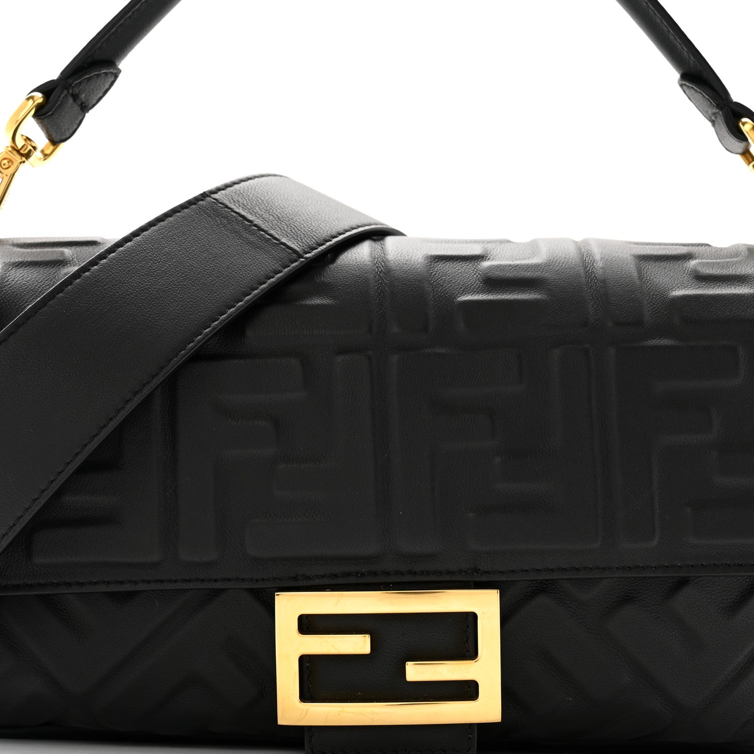 Fendi Nappa FF 1974 Embossed Baguette Black 7 of 10