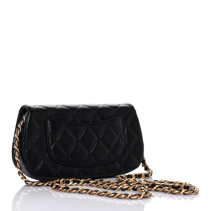 Chanel Calfskin Quilted Coco Mail Clutch With Chain Black 2 of 14