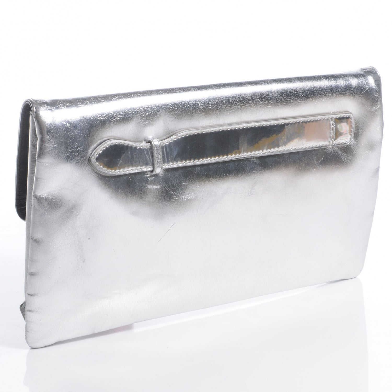 Balenciaga Laminated Calfskin Giant 21 Envelope Clutch Silver Hardware 3 of 9