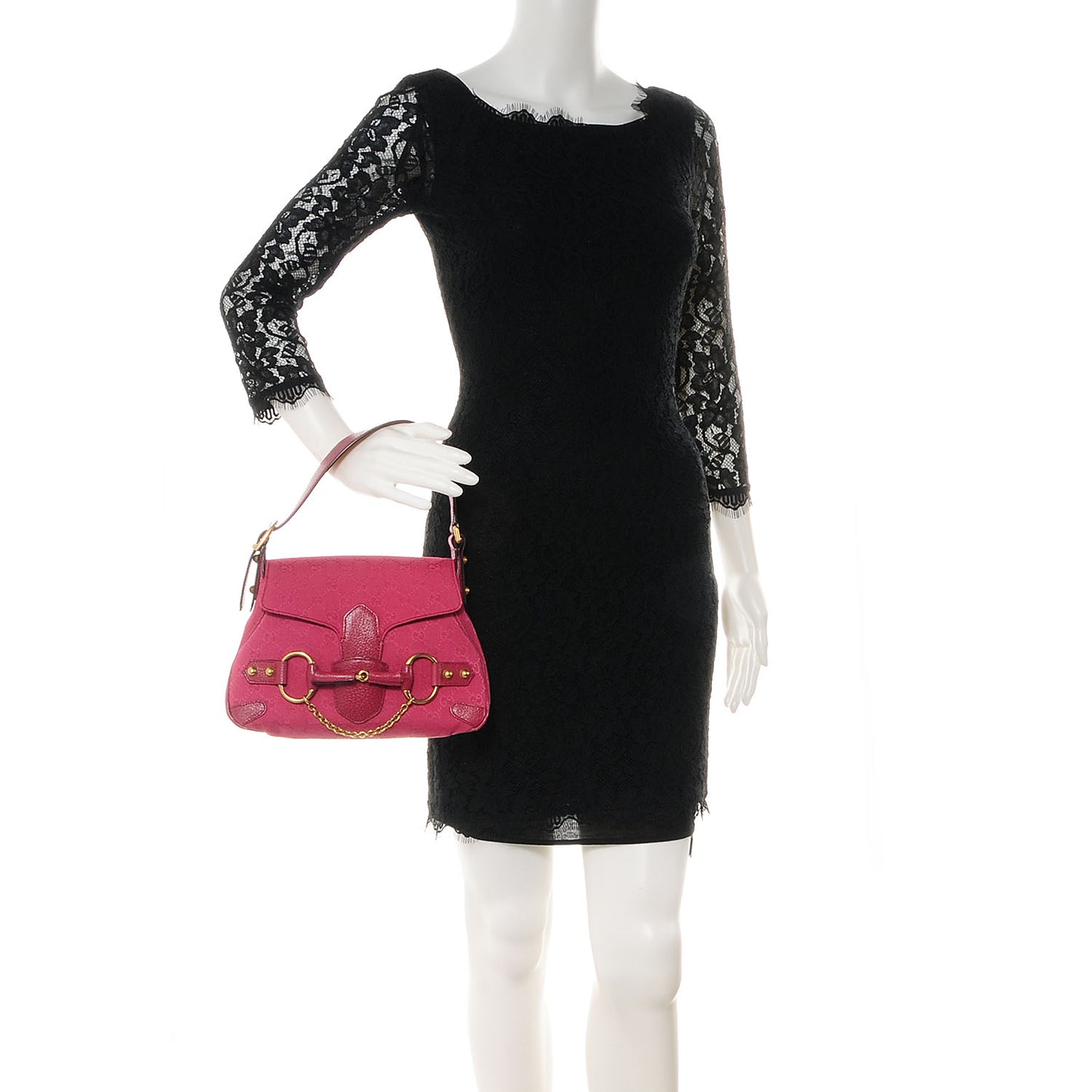 Monogram Horsebit Chain Flap Bag Fuchsia