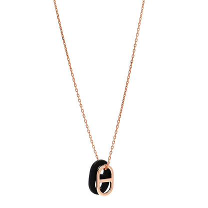 Hermes Swift O'Maillon Pendant Necklace Black 1 of 8